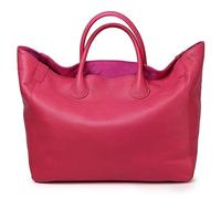 Vimlo Oversize Tote Bags for Women Genuine Leather Handbags and Purses Extra Large Capacity Cowhide Shopper Bag Bucket Purse for Work Travel (Color : Pink)