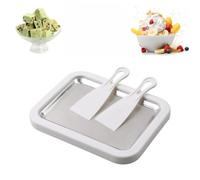 Vimlo Petrus Ice Cream Tray, Petrus Ice Cream Maker, Ice Cream Roll Maker, DIY Mini Ice Cream Plate Maker Sweet Roller, Instant Cold Plate with 2 Scrapers(White)