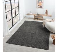 VIMODA Prime Shaggy Carpet Shaggy Long Pile Rugs Modern for Living Room Bedroom Plain Nougat Light brown Anthracite, 59.06" square