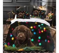 VIMOOR 3D Dog Bedding Set Animal Double Size Duvet Cover Set Kids Boys Girls Soft Microfiber Quilt Cover with Zipper Closure Luxury Bedroom Decor 3 Pcs with 2 Pillowcases,200x200
