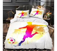 VIMOOR 3D Football Bedding Set Sports King Size Duvet Cover Set Adults Soft Microfiber Printed Quilt Cover with Zipper Closure Luxury Bedroom Decor 3 Pieces with 2 Pillowcases,220X230