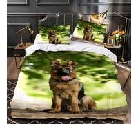 VIMOOR 3D German Shepherd Bedding Set Dog, Animal King Size Duvet Cover Set Adults Soft Microfiber Printed Quilt Cover with Zipper Closure Luxury Bedroom Decor 3 Pieces with 2 Pillowcases,220X230