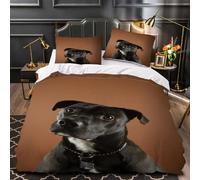 VIMOOR 3D Staffordshire Bull Terrier Bedding Set Dog, Animal King Size Duvet Cover Set Adults Soft Microfiber Printed Quilt Cover with Zipper Closure Bedroom Decor 3 Pieces with 2 Pillowcases,220X230