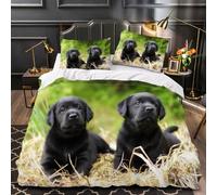 VIMOOR Labrador Retriever Duvet Cover Double Size 3D Dog, Animal Bedding Set with 2 Pillowcases for Kids Boys Girls Teens Soft Microfiber Quilt Cover 3PCs with Zipper Closure Easy Care,winter,200x200