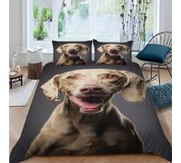 VIMOOR Weimaraner Duvet Cover King Size 3D Dog Animal Bedding Set Adults with 2 Pillowcases Ultra Soft Microfiber Quilt Cover 3PCs with Zipper Closure Easy Care Decor Bedspread Cover,Summe