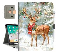 Vimorco Case for iPad (A16) 11th Generation 11 inch (2025),for iPad 10th Gen 10.9 inch (2022), Pencil Holder&Hand Strap&Pocket, Multiple Stand Protector Folio Cover,Auto Wake/Sleep, Antlers Christmas