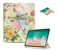 Vimorco Case for iPad (A16) 11th Generation 2025, for iPad 11th/10th Generation Case Pencil Holder, Typing Stand, 2 Viewing Angles, Faux Leather Slim Cover Auto Sleep/Wake, Dragonfly Flower Butterfly