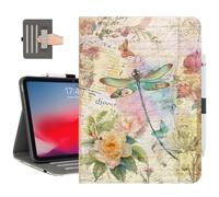 Vimorco Case for iPad (A16) 11th Generation 2025, for iPad 11th/10th Generation Case, Pencil Holder with Hand Strap & Pocket, Multi-Angle Viewing PU Leather Cover, Auto Wake/Sleep, Dragonfly