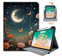 Vimorco Case for iPad Air 11 inch M4/M3/M2,for iPad Air 5th/4th Gen 10.9 inch,for iPad Pro 11 inch 4th/3rd/2nd/1st Gen Cover,Pencil Holder&Hand Strap&Pocket,360 Degree Rotating,Black Moon Flowers