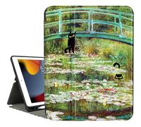 Vimorco Case for iPad Air 3rd 2019, for iPad Pro 10.5 inch 2017/2019, for iPad 9th/8th/7th Generation 10.2 inch,4 Viewing Angles,Pencil Holder,Full Protective Cover,Auto Sleep/Wake,Water Lily and Cat