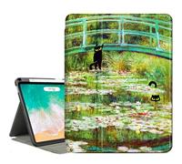 Vimorco Case for iPad Air M3/M2 11 inch 2025/2024,for iPad Air 5th/4th Gen 10.9'',for iPad Pro 11 inch 4th/3rd/2nd/1st Gen,Multi Viewing Angles Cover,Pencil Holder,Auto Wake/Sleep,Water Lily and Cat