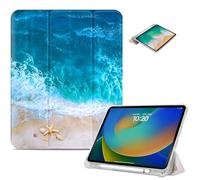 Vimorco for iPad 10th/(A16) 11th Generation Case, for iPad A16 Case 11th Generation Pencil Holder, Fit iPad 10th Generation Cases 2 Viewing Angles, Typing Stand,Slim,Soft TPU, Ocean Beach Starfish