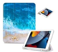 Vimorco for iPad 9th/8th/7th Generation Case 10.2 Inch, fit iPad Air 3rd Generation Case 10.5-inch, for iPad Pro 10.5 Inch Cases Pencil Holder/2 Viewing Stands/Typing Stand/Slim, Ocean Beach