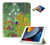 Vimorco for iPad 9th/8th/7th Generation Case 10.2 Inch,for iPad Pro 10.5 Inch Case Pencil Holder/2 Viewing Stands/Typing Stand/Slim for iPad Pro 10.5 Cover/iPad Air 3rd Generation Cover,Flower Garden