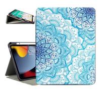 Vimorco for iPad A16 Case 11-inch 2025, for iPad (A16) 11th/10th Generation Case Pencil Holder, Typing Stand & 4 Viewing Angles, Faux Leather Slim Cover, Auto Sleep/Wake, Blue Mandala Flower