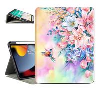 Vimorco for iPad A16 Case 11-inch 2025, for iPad (A16) 11th/10th Generation Case Pencil Holder, Typing Stand & 4 Viewing Angles, Faux Leather Slim Cover, Auto Sleep/Wake, Hummingbirds and Lilies