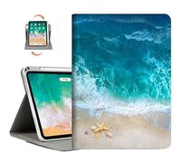 Vimorco for iPad Air 11 Inch Case,for iPad Air 5th/4th Generation Cases 10.9-inch,for iPad Pro 11 Inch Case 4th/3rd/2nd/1st Generation 360 Degree Rotating Pencil Holder 4 Viewing Angles, Ocean Beach