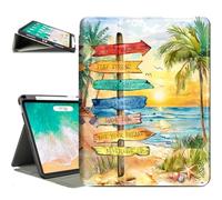 Vimorco for iPad Air 11 Inch Case, for iPad Air 5th/4th Generation Cover 10.9-inch, Fit iPad Pro 11 Inch Case 4th/3rd/2nd/1st Generation, Pencil Holder/4 Viewing Stands/Typing Stand/Slim, Beach Road