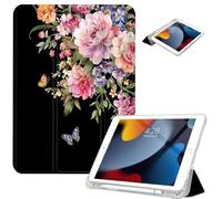 Vimorco for iPad Air 11 Inch Case, for iPad Air 5th/4th Generation Cover 10.9-inch, for iPad Pro 11 Inch Case 4th/3rd/2nd/1st Generation,Pencil Holder/2 Viewing Stands/Typing Stand/Slim, Pink Flowers