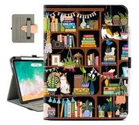 Vimorco for iPad Air 11 Inch Case M3/M2 2025/2024, for iPad Air 5th/4th Generation Cover 10.9-inch, for iPad Pro 11 Inch Case 4th/3rd/2nd/1st Generation Pencil Holder/Hand Strap/Pocket, Cat and Book