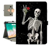 Vimorco for iPad Air 11 Inch Case M3/M2 2025/2024, for iPad Air 5th/4th Generation Cover 10.9-inch, for iPad Pro 11 Inch Case 4th/3rd/2nd/1st Generation Pencil Holder/Hand Strap/Pocket, Skull Rose