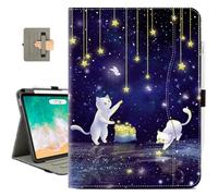 Vimorco for iPad Pro 11-inch Case M5/M4 2025/2024, for iPad Pro Case 11 Inch M5/M4 Pencil Holder/Hand Strap/Pocket/Screen Protection Band, 3 Adjustable Angles, Auto Sleep/Wake, Cat Magical Starry Sky