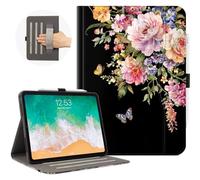 Vimorco for iPad Pro 11 Inch Case M5/M4 2025/2024, Pink Flower for iPad Pro Case 11 Inch M5/M4 for Girls & Women, Pencil Holder/Hand Strap/Pocket, Adjustable Angle, Auto Sleep/Wake, Floral Butterfly