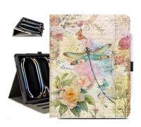 Vimorco for iPad Pro 13 Inch Case, for iPad Air 13 Inch Case, Fit for iPad Pro 12.9 Cases 6th/5th/4th/3th Generation 5 Stand Angles/Typing Stand/Pencil Holder/Card Pockets, Dragonfly Flower