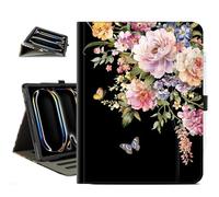 Vimorco for iPad Pro 13 Inch Case, for iPad Air 13 Inch Case, Fit for iPad Pro 12.9 Cases 6th/5th/4th/3th Generation 5 Stand Angles/Typing Stand/Pencil Holder/Card Pockets, Black Flower Butterfly