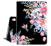 Vimorco ipad 9th Generation Case 8th/7th Generation Cover, Premium Leather Case for Apple ipad 10.2 2021/2020/2019,Auto Wake/Sleep with Adjustable Stand, Hummingbirds & Flowers