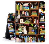 Vimorco iPad Case 10th Generation Cozy Cats Bookshelf Greenery, Auto Sleep/Wake, Adjustable Stand, iPad 10.9 Inch 2022 Case