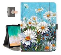 Vimorco Leather Case for iPad Pro 13 inch M4 2024 Model (7th Generation), Pu Leather Protective Adjustable Stand Cover, Hand Strap, Card Pocket with Pencil Holder, Daisy