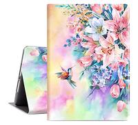 Vimorco Slim Case for ipad 5th/6th Generation 9.7 inch 2017/2018,ipad air 1/2 Case, Shockproof PU Leather Adjustable Stand Cover for Apple ipad 5/6 Gen, Hummingbirds & Flowers