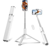 Vimose 62" Phone Tripod Stand - All in 1 Selfie Stick Tripod for iPhone with Remote (White)