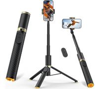 Vimose 62" Phone Tripod Stand, All in 1 Selfie Stick with Remote,Non-Slip Dual-densitly Patterned Surface Travel Tripod for Selfies Recording Vlog, Smartphone Tripod Stand for iPhone Android Samsung