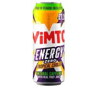 Vimto Energy Zero Tropical Cooler 500ml - Pick Your Number of Cans - Sugar-Free Tropical Flavour Energy Drink