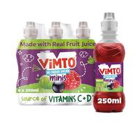 Vimto Kids Juice Drink - No Added Sugar - Grape, Blackcurrant & Raspberry - Vitamin C - 6 x 250ml Resealable Bottles - Lunchbox Friendly - Vegetarian