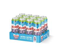 Vimto Original Real Fruit Energy Drinks with No Added Sugar + Natural Caffeine + B Vitamins, Prime Energy Juice Drink 500ml Big Can (multipack of 12)