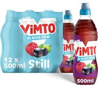 Vimto Original No Added Sugar Real Fruit Juice for Rehydration Blackcurrant, Grape & Raspberry Still Ready-to-drink Multipack Drinks 500ml Bottles (case of 12) by Kandy Collection