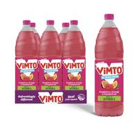 Vimto Original Raspberry, Orange & Passionfruit Real Fruit Juice No Added Sugar Squash Cordial, 1.5L Bottle (pack of 6)