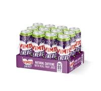 Vimto Original Real Fruit Energy Drink + Natural Caffeine + B Vitamins, Prime Energy Juice Drink 500ml Big Can (pack of 12)