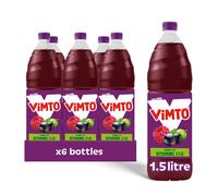 Vimto Original Real Fruit Squash, Blackcurrant, Grape & Raspberry Juice - Mixed Fruit Juice Cordial Drinks - Multipack 1.5 Litre Bottles (Pack of 6)