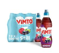 Vimto Original No Added Sugar Real Fruit Juice for Rehydration Blackcurrant, Grape & Raspberry Still Ready-to-drink Multipack Drinks 500ml Bottles (case of 12)