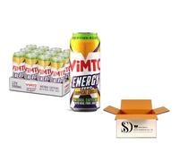 Vimto Tropical Twist Zero Energy Drink 12 x 500ml Cans - No Added Sugar, Sparkling Fruit Juice Drink with Natural Caffeine & B Vitamins - Low Calorie Energy Drink