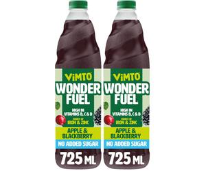 Vimto Wonderfuel Squash - No Added Sugar - Vitamins B C D - Iron Zinc - 7