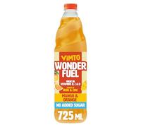 Vimto Wonderfuel Squash - No Added Sugar - Vitamins B, C & D - Iron & Zinc - 725ml - Breakfast Functional Drink - Mango & Orange