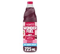 Vimto Wonderfuel Squash - No Added Sugar - Vitamins B, C & D - Iron & Zinc - 725ml - Breakfast Functional Drink - Summer Berries