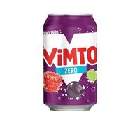 Vimto Original Real Fruit, Blackcurrant, Grape & Raspberry - No Added Sugar Fizzy Fruity Soft Drink - Multipack Cans (24 X 330ml)
