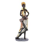 Vimtrysd 12'' African Sculpture - Musician African Statue for Home Decor, Tribal Lady Figurine Shelf Decor