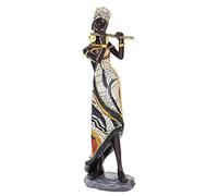 Vimtrysd 12'' African Sculpture, Musician Statues for Home Decor, Women Figurine Shelf Accent for Living Room